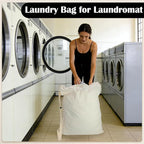 Canvas Laundry Bag with shoulder Strap 24"W x 29"H, Large Drawstring Dirty - Image 7