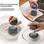 Kitchen Brush with Holder and Soap Dispensing Palm Brush Storage Set - Image 4
