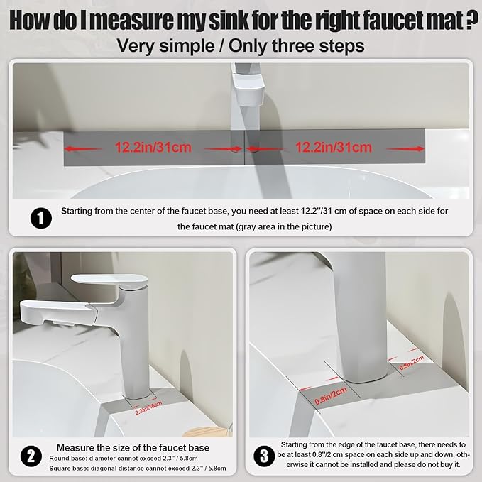 Stone Faucet Mat For Kitchen Sink, 23.6" Diatomite Quick Drying Stone Mat For - Image 3