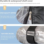 Waterproof Shelf Cover,Outdoor 600D Heavy Duty Dustproof Storage Shelves Cover,36''x14''x54'' Shelf Covers for Wire Shelving with Zippers,Storage Rack Covers with Clear Front - Image 5