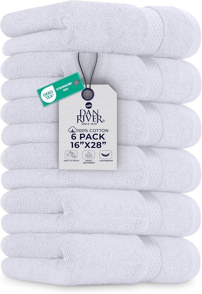 DAN RIVER 6-Pack Premium Hand Towels by DanRiver