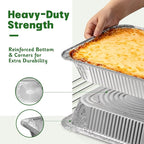 9x13 Aluminum Pans, Extra Heavy Duty Half Size Disposable Aluminum Foil Pans - Image 3