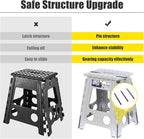 Delxo Folding Step Stool 17.5 Inch,Heavy Duty Step Stools for Adults,Non Slip Folding Stool with Handle,Premium Portable Foldable Step Stool for Kitchen Bathroom Bedroom Up to 400LBS,(Grey,1PC) - Image 7