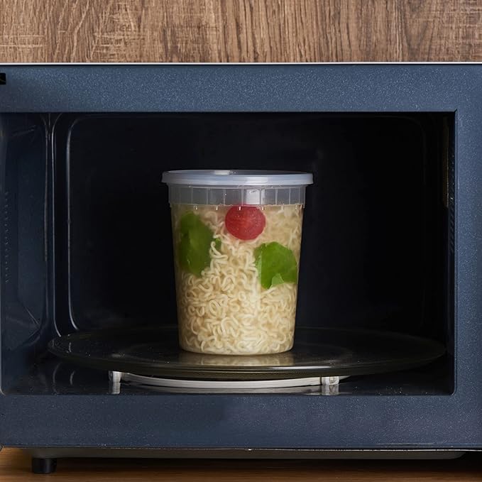 32oz Plastic Deli Containers, 24 Sets - Image 3