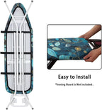 Blue Leaves Ironing Board Cover and Pad, Resist Scorching and Staining - Image 4