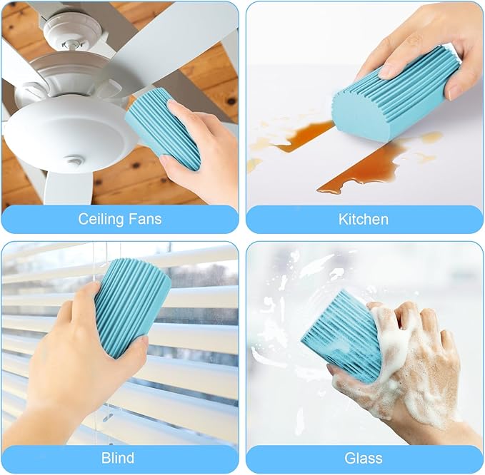 2-Pack Damp Clean Duster Sponge, Magic Sponge Eraser Baseboard Cleaner Tool - Image 3