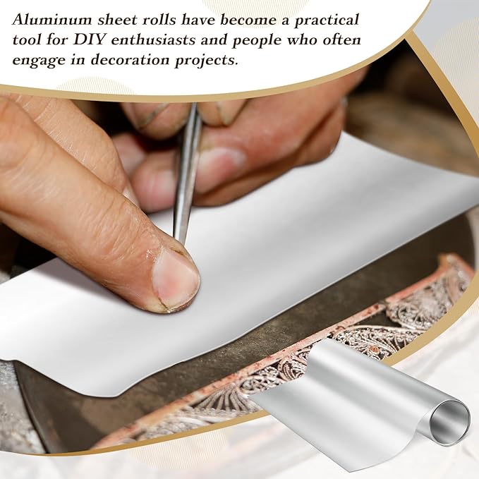 Yaocom 1 Roll Aluminum Metal Crafts DIY Foil 12 Inch x 40 ft x 0.1 mm Thick - Image 3