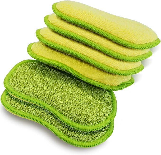 Multi-Purpose Scrub Sponges for Kitchen by SmilePowo Non-Scratch Microfiber by SmilePowo