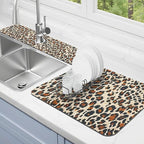 Dish Drying Mat for Kitchen Counter Matt, Super Absorbent Non-slip Rubber Backed by Kuyig+Home