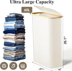 Slim Laundry Hamper, 60L Waterproof Narrow Laundry Basket - Image 2