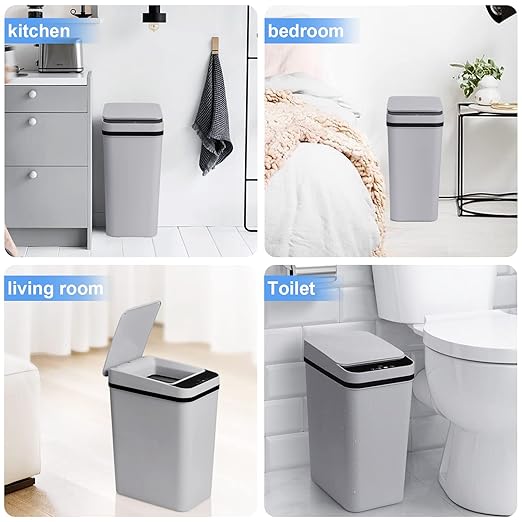 Smart Touchless Bathroom Trash Can 2.2 Gallon Automatic Motion Sensor Rubbish - Image 7