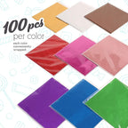 LotFancy Foil Candy Wrappers for Chocolates, 4x4 inch, Square Colored Foil - Image 5