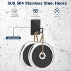 Self Adhesive Hooks Heavy Duty, Large Stainless Steel Towel Hooks, No Drill - Image 3
