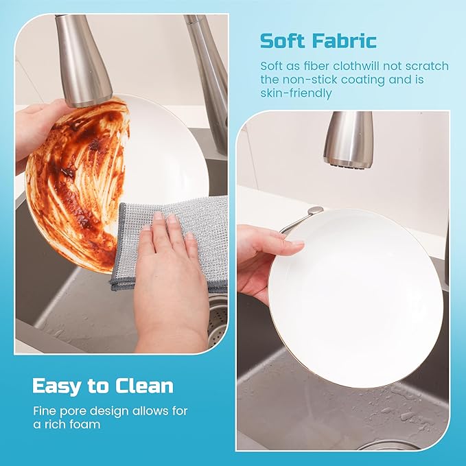 20 Pcs New Upgrade 3-Layer Metal Dish Cloth, No Scratches and No Odor, Kitchen - Image 4