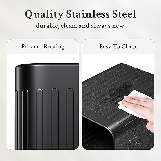 TrashAid Small Bathroom Trash Can, 2.1 Gallon Black Bathroom Garbage Can - Image 5