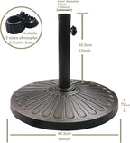 Sunnyglade 18" 30.2-lbs Heavy Duty Round Antiqued Umbrella Base for Patio, Outdoor - Bronze - Image 5