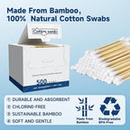 500 Count Cotton Swabs, Bamboo Cotton Swab - Image 2