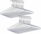 Amber Home 30 Pack Heavy Duty Metal Shirt Coat Hangers, Stainless Steel Clothes by AmberHome