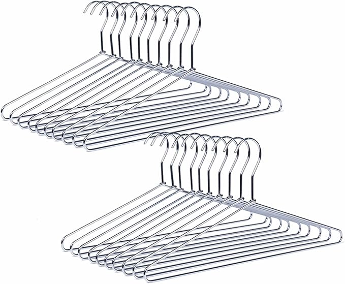 Amber Home 30 Pack Heavy Duty Metal Shirt Coat Hangers, Stainless Steel Clothes by AmberHome