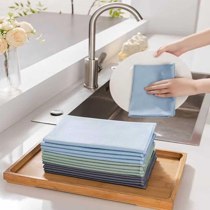 Microfiber Glass Cleaning Cloth 8 Pack, 16 Inch X 12 Inch, Lint Free Quickly - Image 4