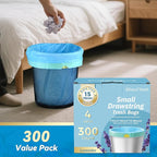 300 Count 15 Micron Extra Thick 4 Gallon Drawstring Small Trash Bags, Sturdy & - Image 7