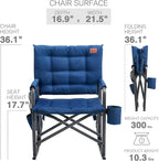 EVER ADVANCED Lightweight Folding Rocking Camping Chair, Padded Portable Rocker Chair for Patio, Lawn and Outdoors, Heavy Duty Hard Armchair for Adults, Blue - Image 6