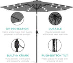 Best Choice Products 10ft Solar Polyester LED Lighted Patio Umbrella w/Tilt Adjustment and UV-Resistant Fabric - Image 5