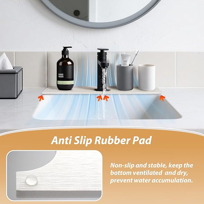 Kitchen Sink Faucet Mat, Diatomaceous Earth Quick Dry Sink Splashback Drying Mat - Image 5
