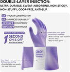 Vgo... Household Cleaning Gloves, Double-layer, Lined Dishwashing Gloves - Image 2