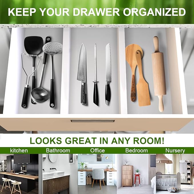 ANTOWIN Expandable Bamboo Drawer Dividers, Drawer Separators, 17-22 inches - Image 5