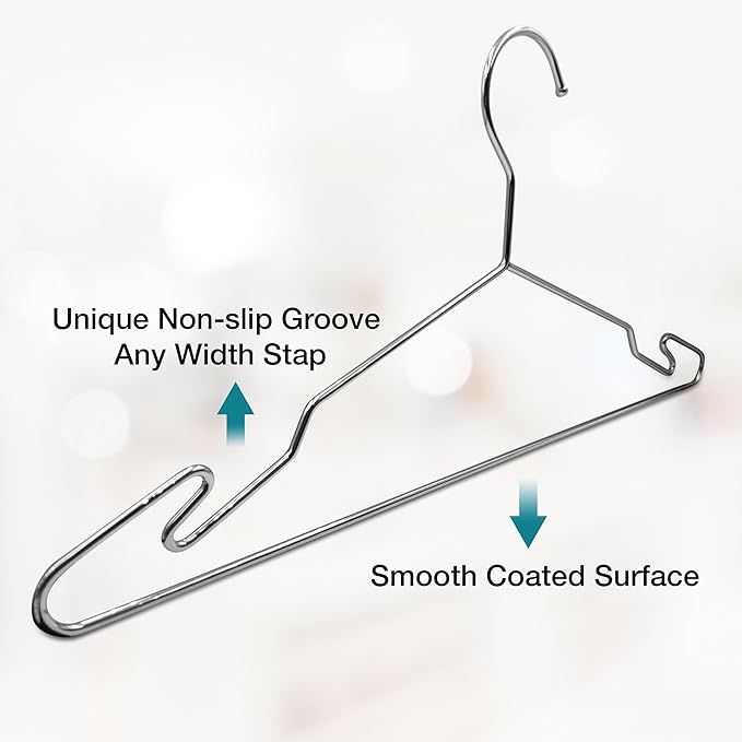 Heavy Duty Metal Hangers with Unique Hook Design Durable & Sturdy Coat Hangers - Image 3