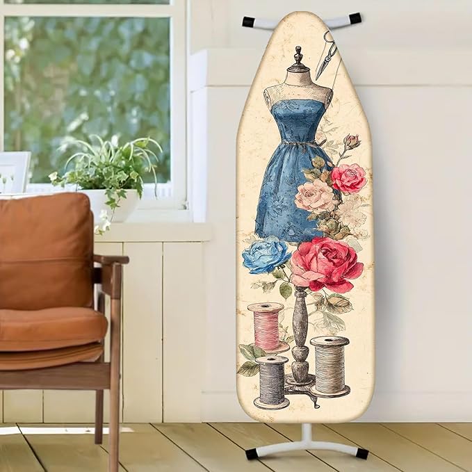 Nuxovilar Vintage Sewing Elements Ironing Board Cover& Floral Design, This - Image 2