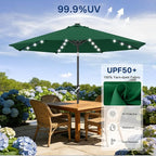 ABCCANOPY Durable Solar Led Patio Umbrellas with 32LED Lights 9FT (Forest Green) - Image 5