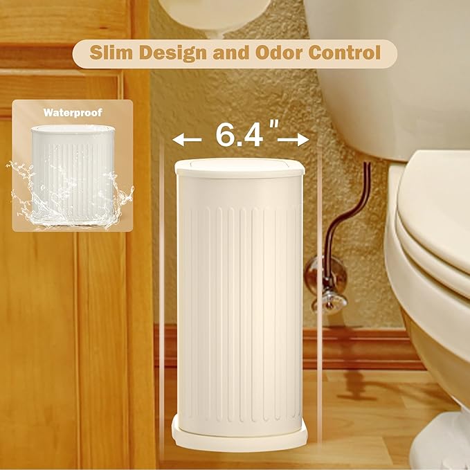 Steel Small Bathroom Trash Can - Image 3