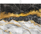 Gold and Black Grey Kitchen Drying Mat Black Gold Marble Decor Microfiber Dish by Unknown