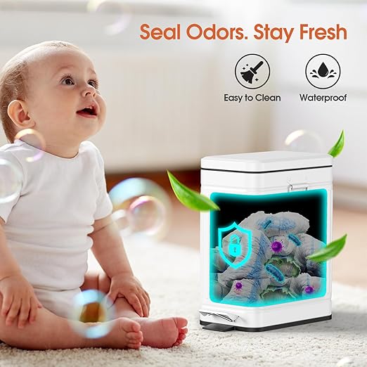 Small Bathroom Trash Can with Lid Soft Close, 6L / 1.6 Gallon Stainless Steel - Image 5