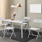 VINGLI 1 Pack White Plastic Folding Chair, Indoor Outdoor Portable Stackable Commercial Seat with Steel Frame 350lb. Capacity for Events Office Wedding Party Picnic Kitchen Dining - Image 2