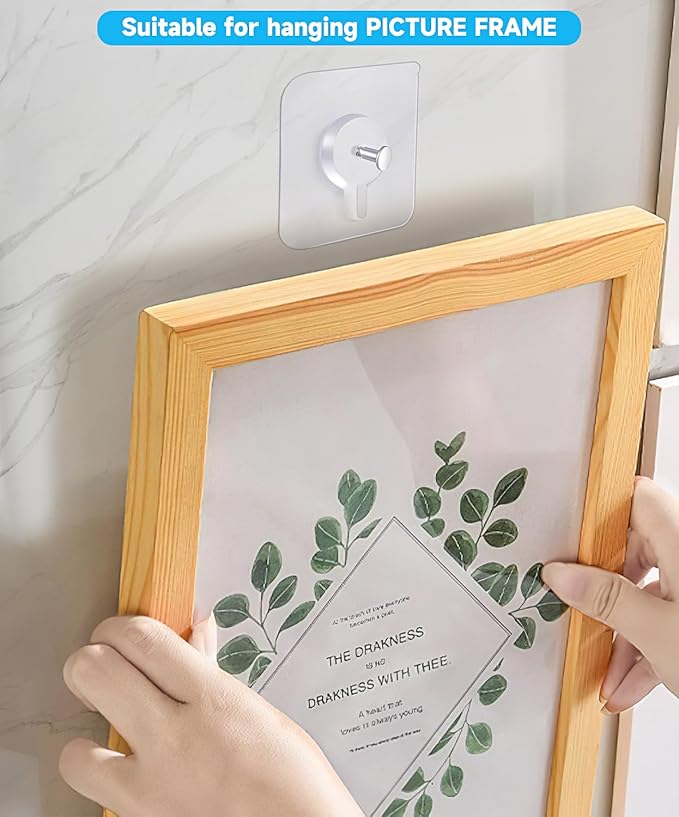 Adhesive Hooks for Wall, Wall Hangers Without Nails for Photos Frames, Utility - Image 5