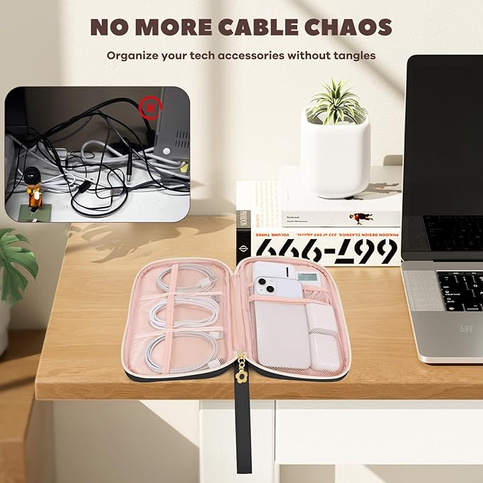 Electronics Organizer Travel Case, Charger Bag Cord Organizer Travel, Compact - Image 5