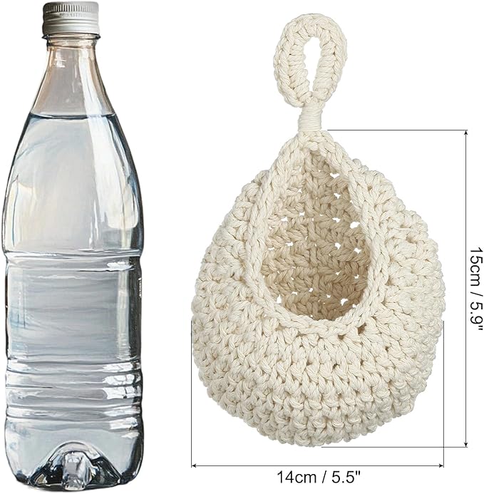 PATIKIL Hanging Fruit Baskets for Kitchen, Mini Size Teardrop Home Decor - Image 2