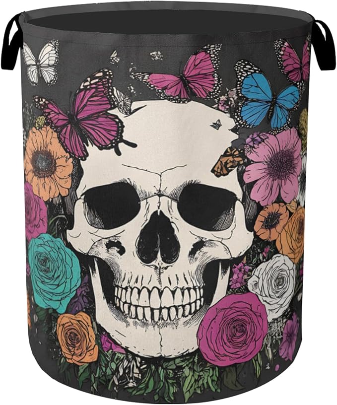 Skull Gothic Laundry Hamper by Gearsly