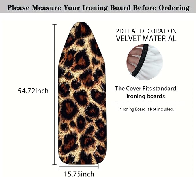 Nuxovilar Realistic Leopard Print Pattern Ironing Board Cover, 15×54 inch - Image 4