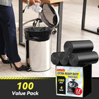 100 Count 17 Micron Extra Heavy Duty 4 Gallon Trash Bags, Sturdy & - Image 2