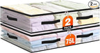 2 Pack Under Bed Storage Bags, 75L Foldable Clear Storage Containers by Unknown