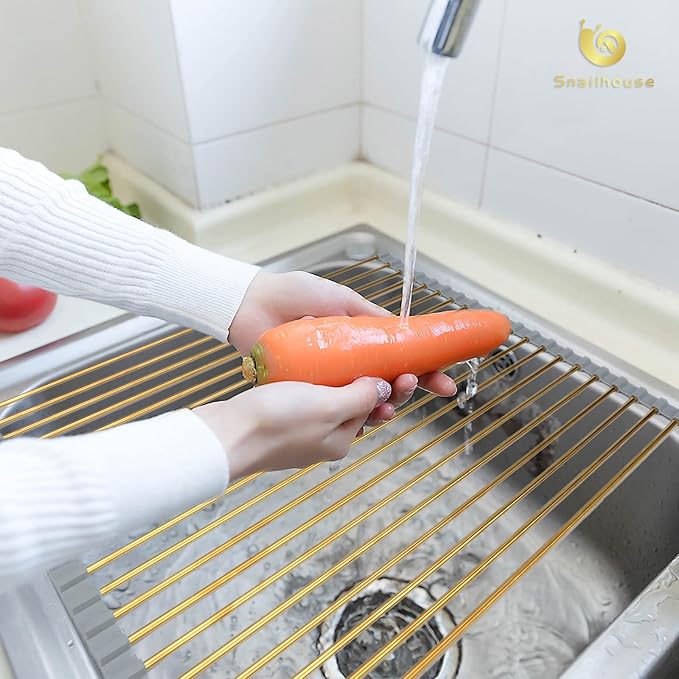 Snailhouse Roll Up Dish Drying Rack, Stainless Steel Dish Drainer Over The Sink - Image 7