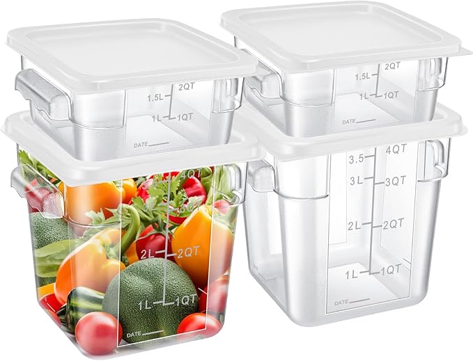Barydat 4 Pcs Square Food Storage Containers by home