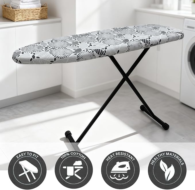 Ironing Board Cover and Pad, Sewn-in Thick Feltpads, Elastic Edge, Fits - Image 7