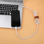 10pcs Leather Cord Organizer Straps Travel Cord Leather Snap Brown PU Phone - Image 6