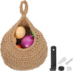 uxcell Hanging Fruit Baskets for Kitchen, Hand-Woven Wall Hanging Storage Jute by uxcell