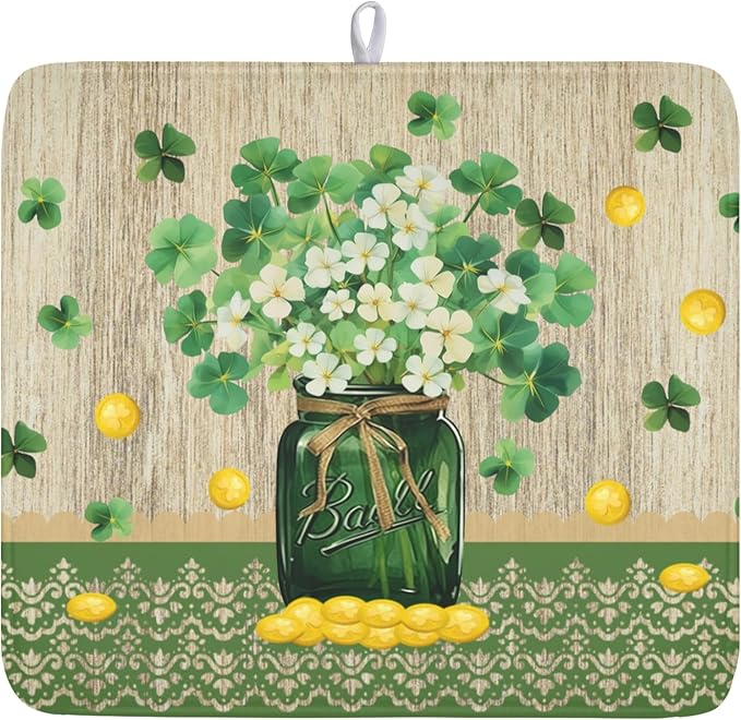 St Patricks Day Dish Drying Mat by Kawani